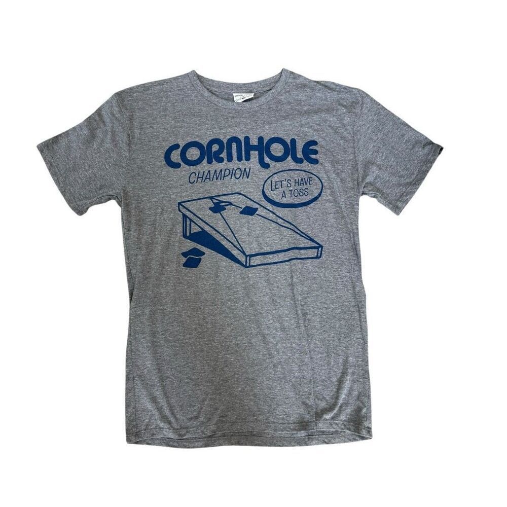 Where I’m From heather gray graphic crew-neck t-shirt Cornhole Champion sz S NWT
